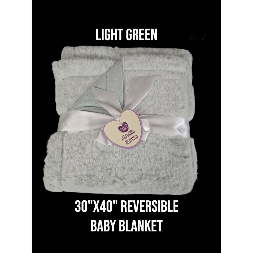Green Reversible Baby Blanket – 30"x40" – NWT Parents' Choice – Gift Ready